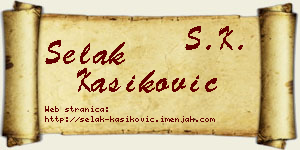 Selak Kašiković vizit kartica